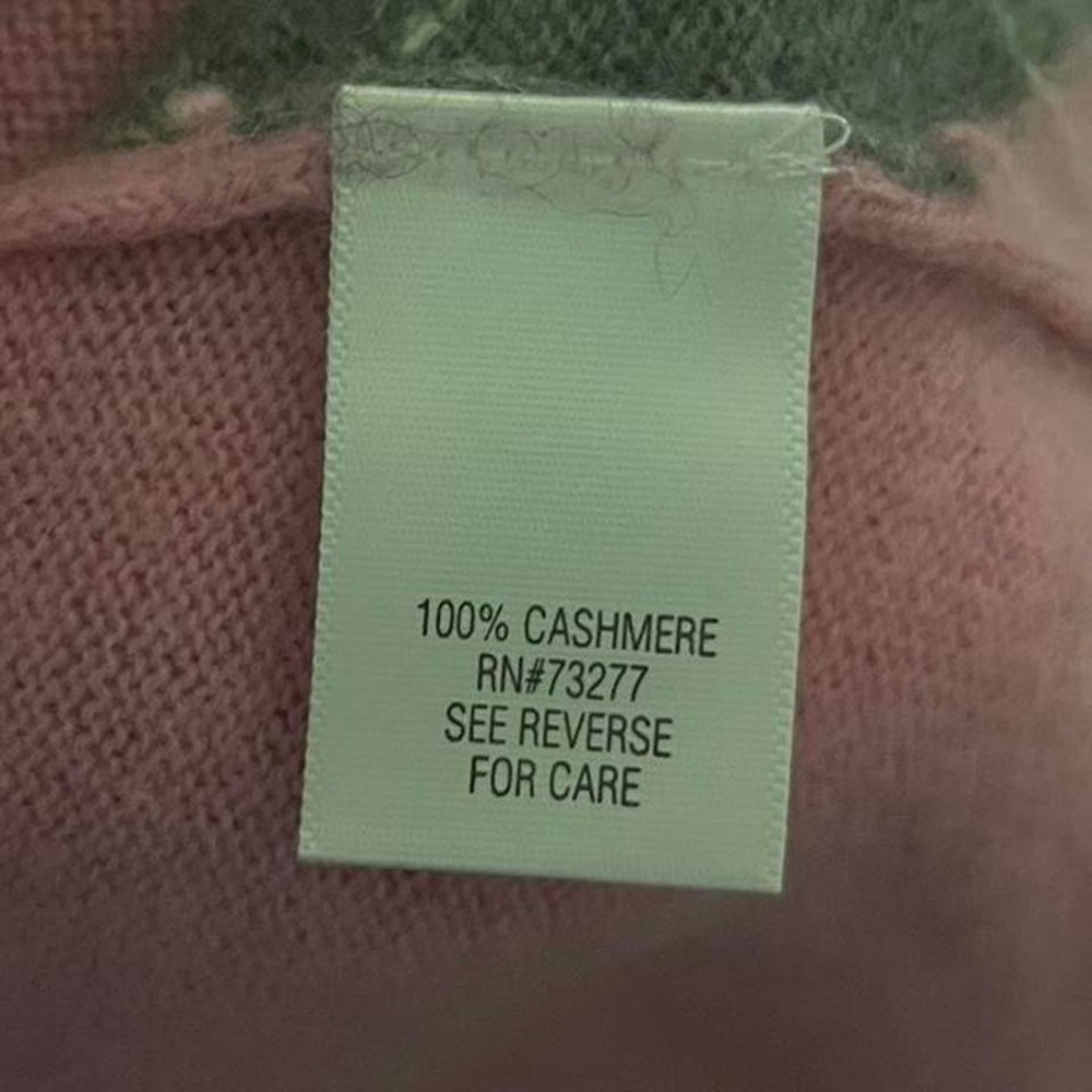 Y2K 100% CASHMERE APT.9 PINK ARGYLE TURTLENECK SWEATER - Picture 4 of 4